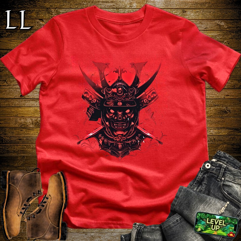 Demon Samurai Mask Softstyle Tee - Red - LegacyLayers