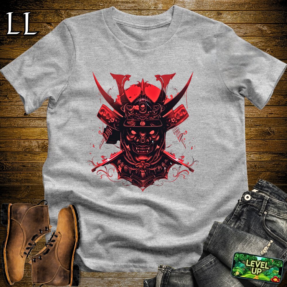 Demon Samurai Mask Softstyle Tee Sport Grey | Samurai Tee