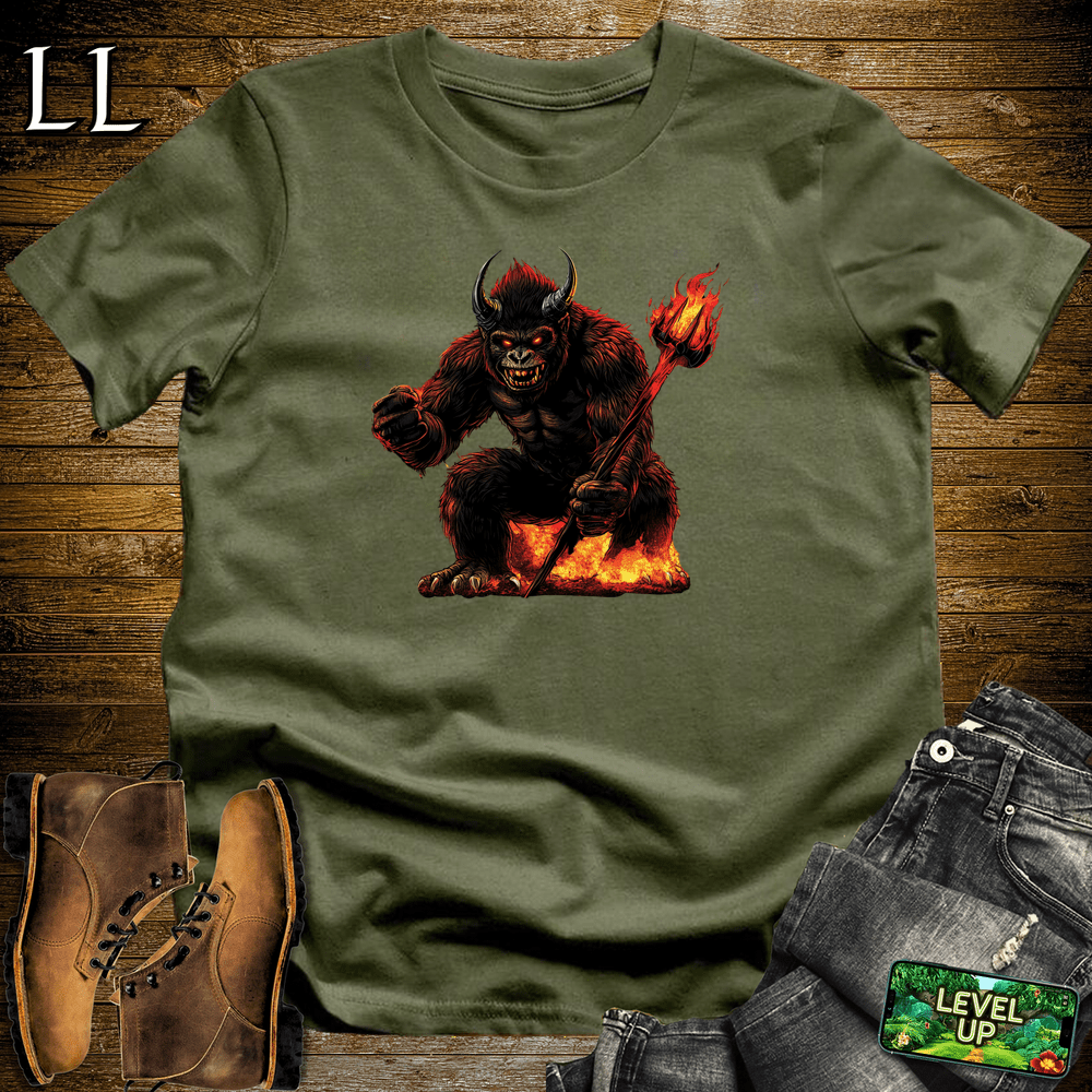 Devil Gorilla Military Green | Edgy Character Tee
