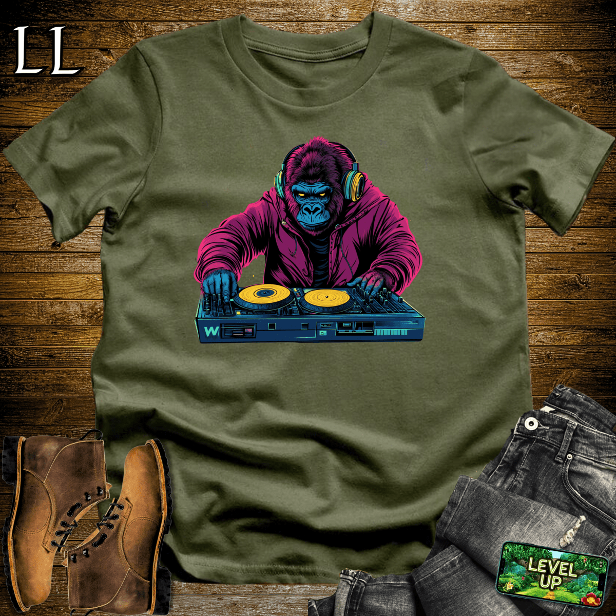 DJ Gorilla Softstyle Tee - Military Green - LegacyLayers