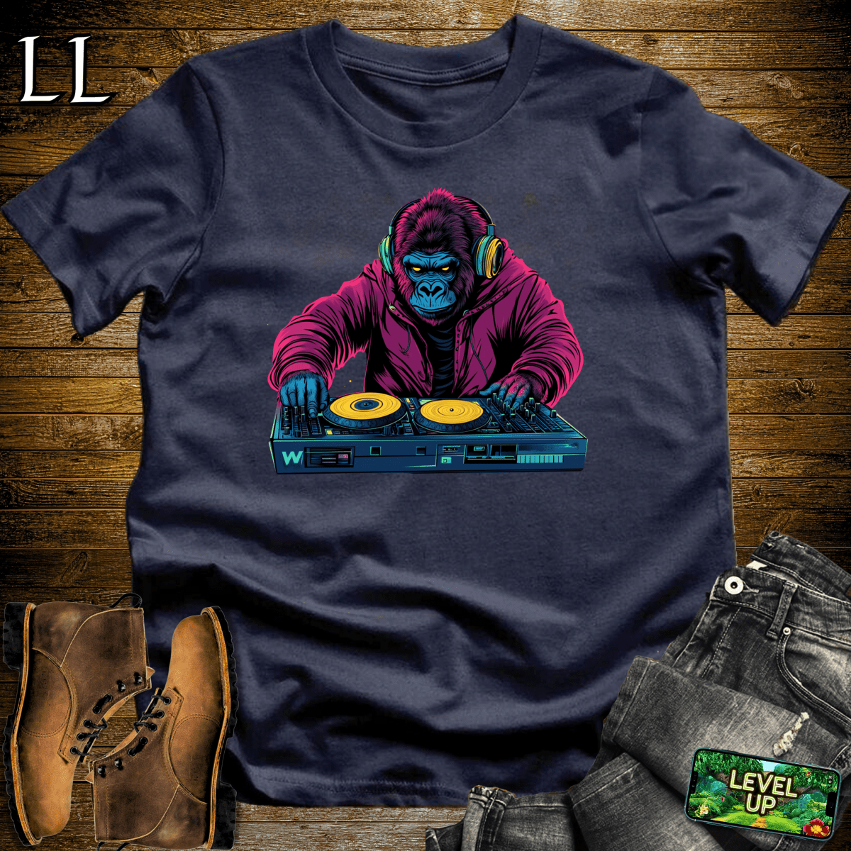 DJ Gorilla Softstyle Tee - Navy - LegacyLayers
