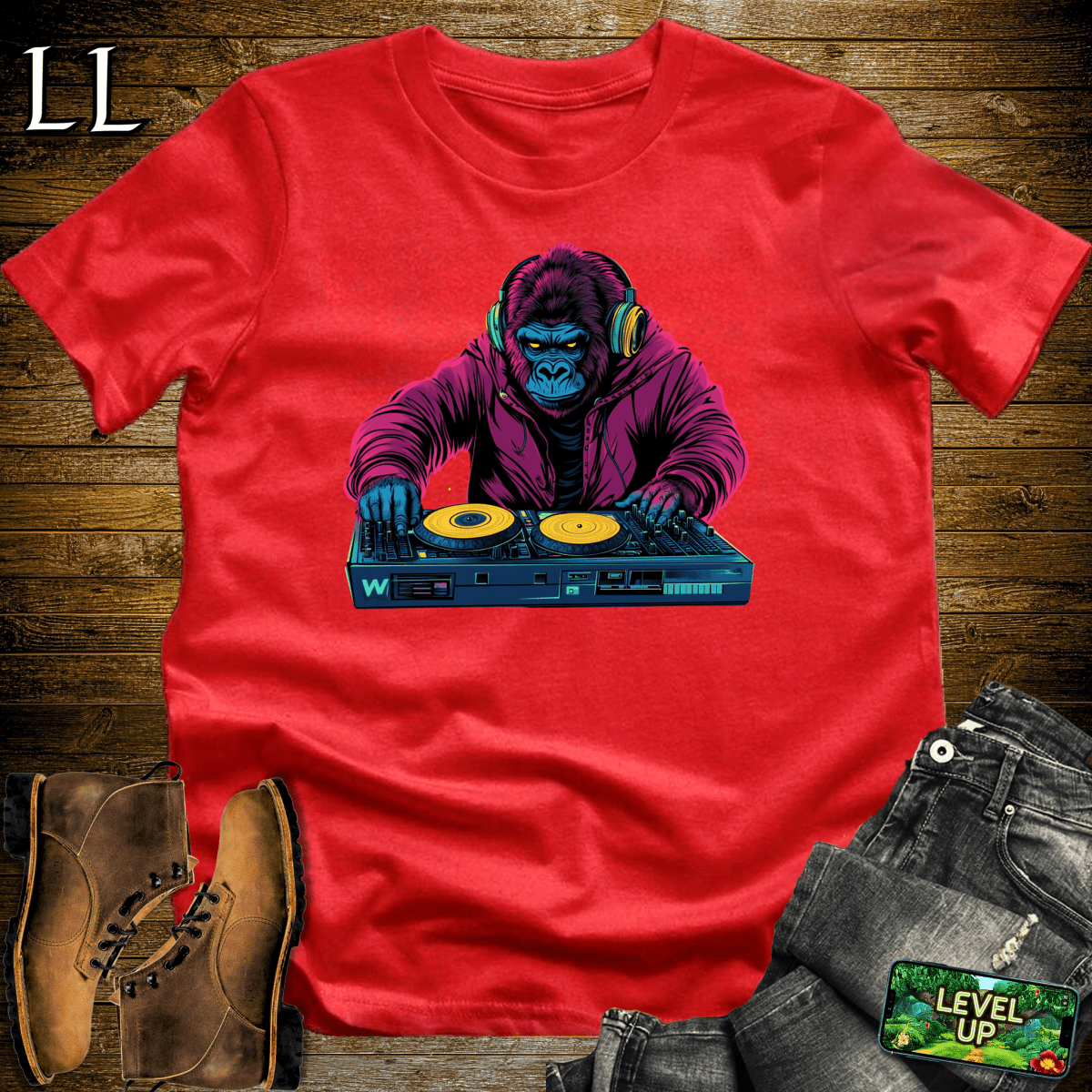 DJ Gorilla Softstyle Tee - Red - LegacyLayers