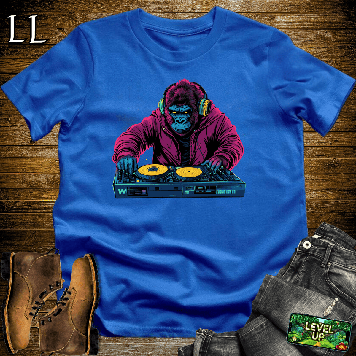 DJ Gorilla Softstyle Tee - Royal - LegacyLayers