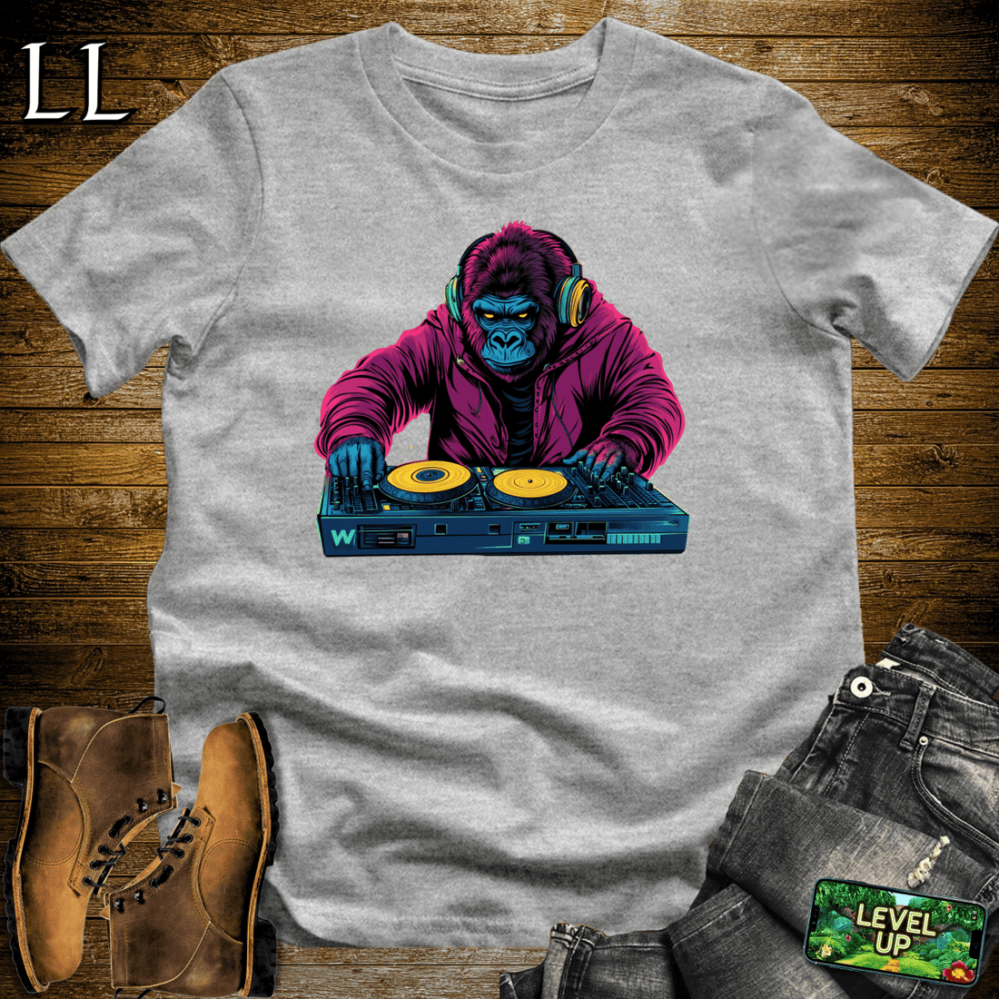 Party Animal DJ Gorilla Sport Grey | DJ Gorilla Tee