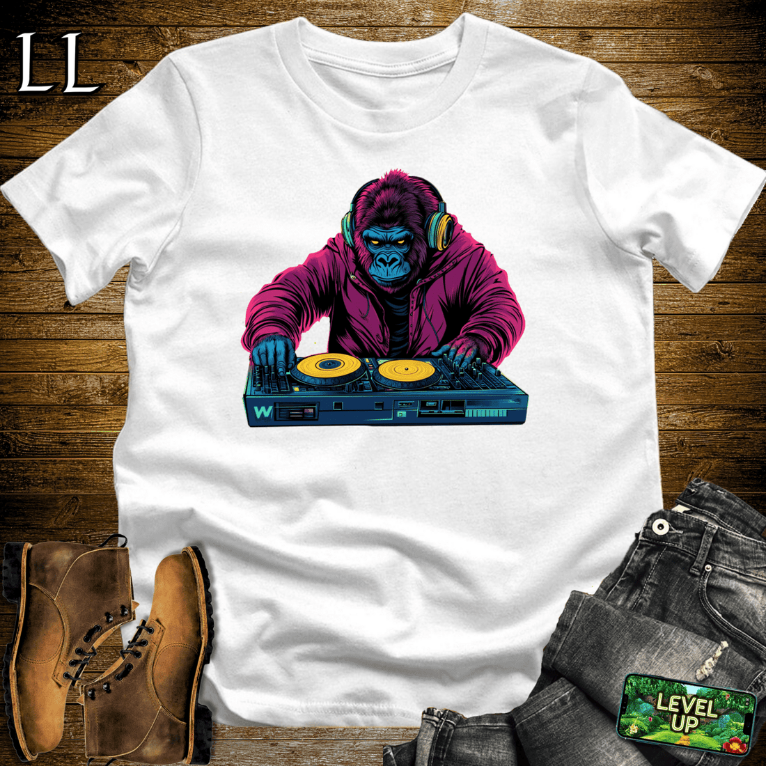 Party Animal DJ Gorilla White | DJ Gorilla Tee