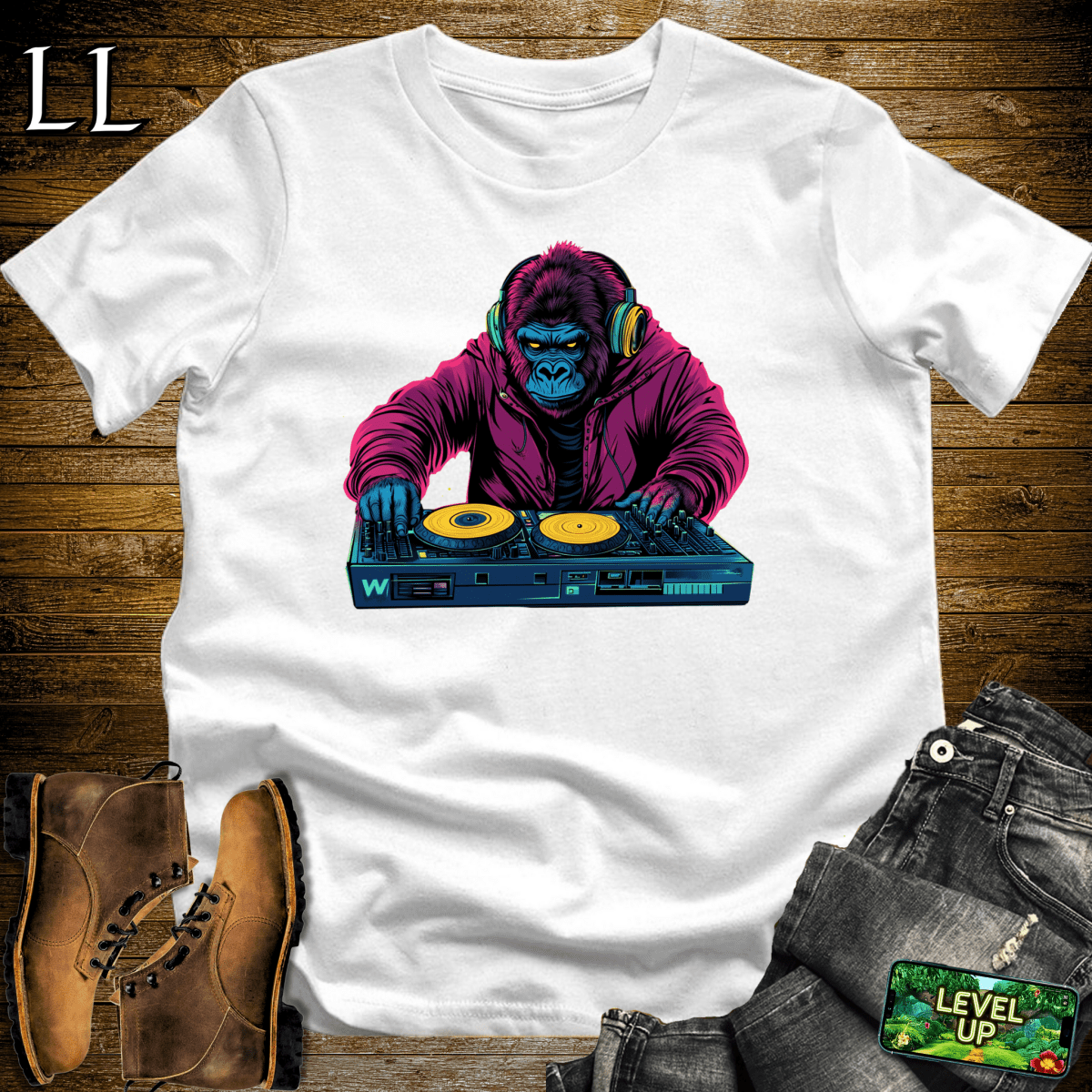 DJ Gorilla Softstyle Tee - White - LegacyLayers