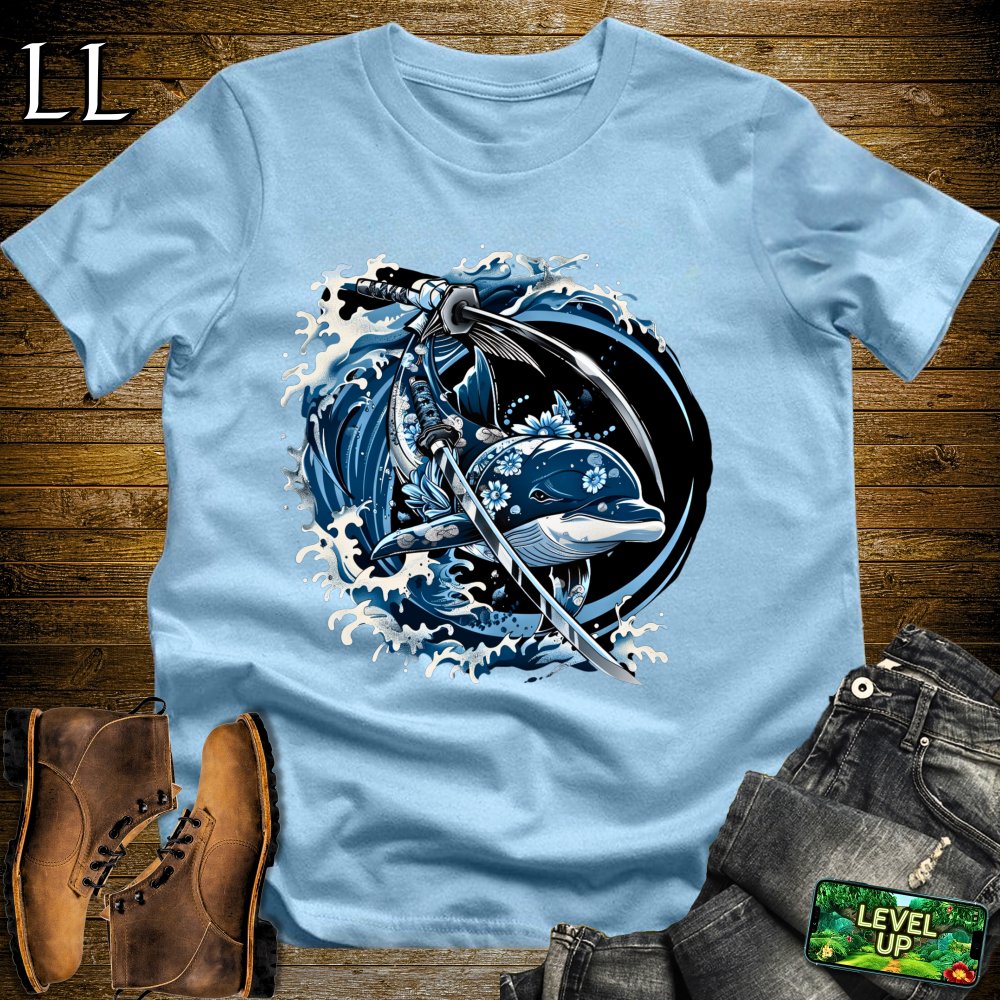 Dolphin Samurai Softstyle Tee - Light Blue - LegacyLayers