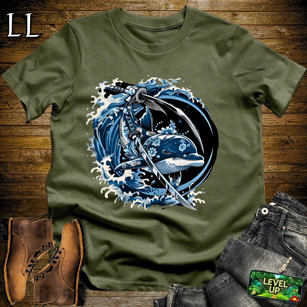 Dolphin Samurai Softstyle Tee - Military Green - LegacyLayers