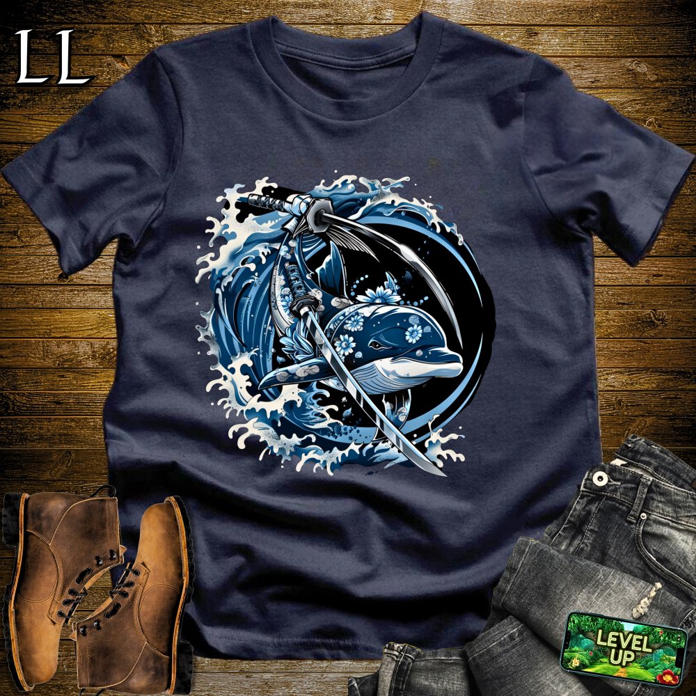 Dolphin Samurai Softstyle Tee - Navy - LegacyLayers