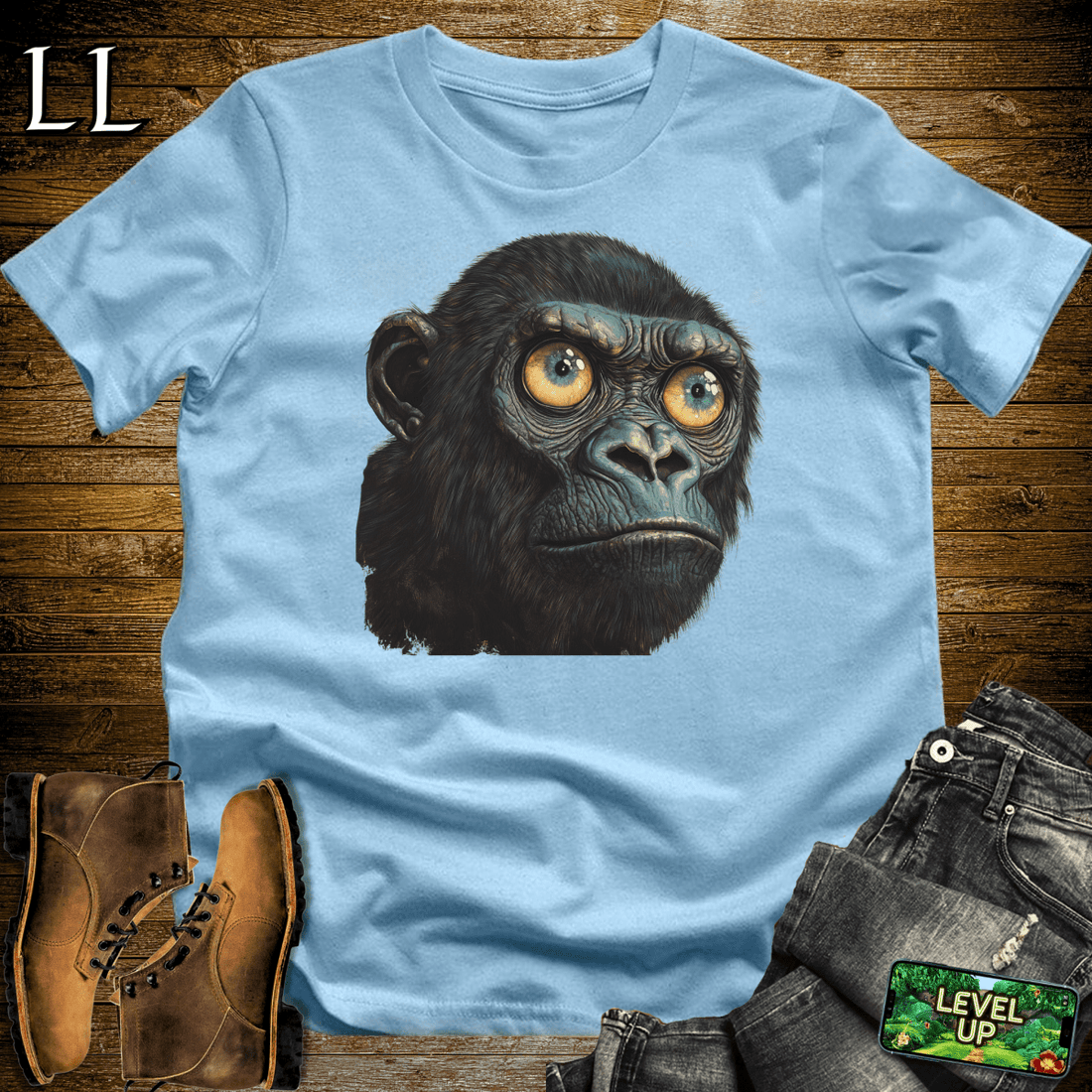 Dont Blink Gorilla Light Blue | Staring Gorilla