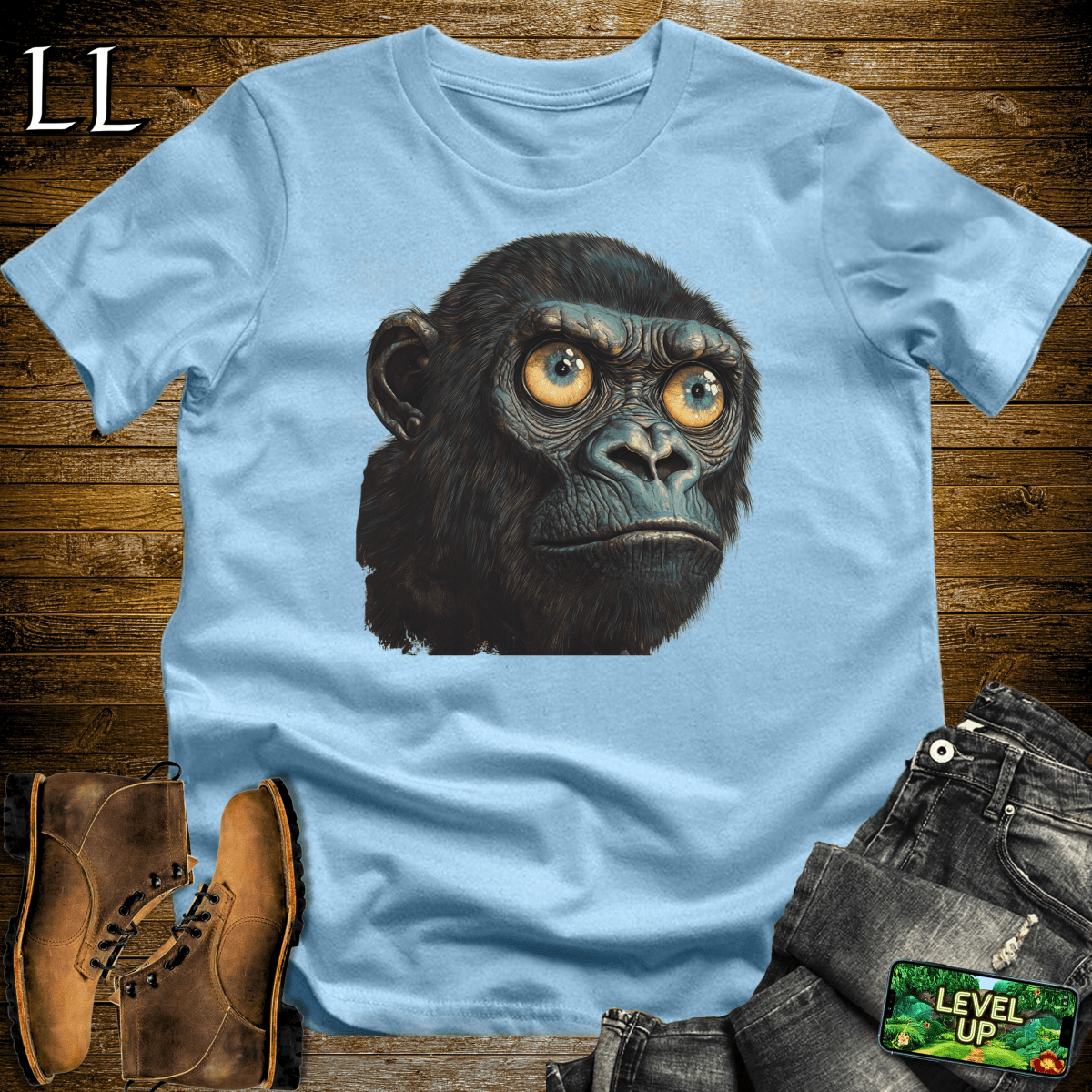 Dont Blink Gorilla Light Blue | Staring Gorilla