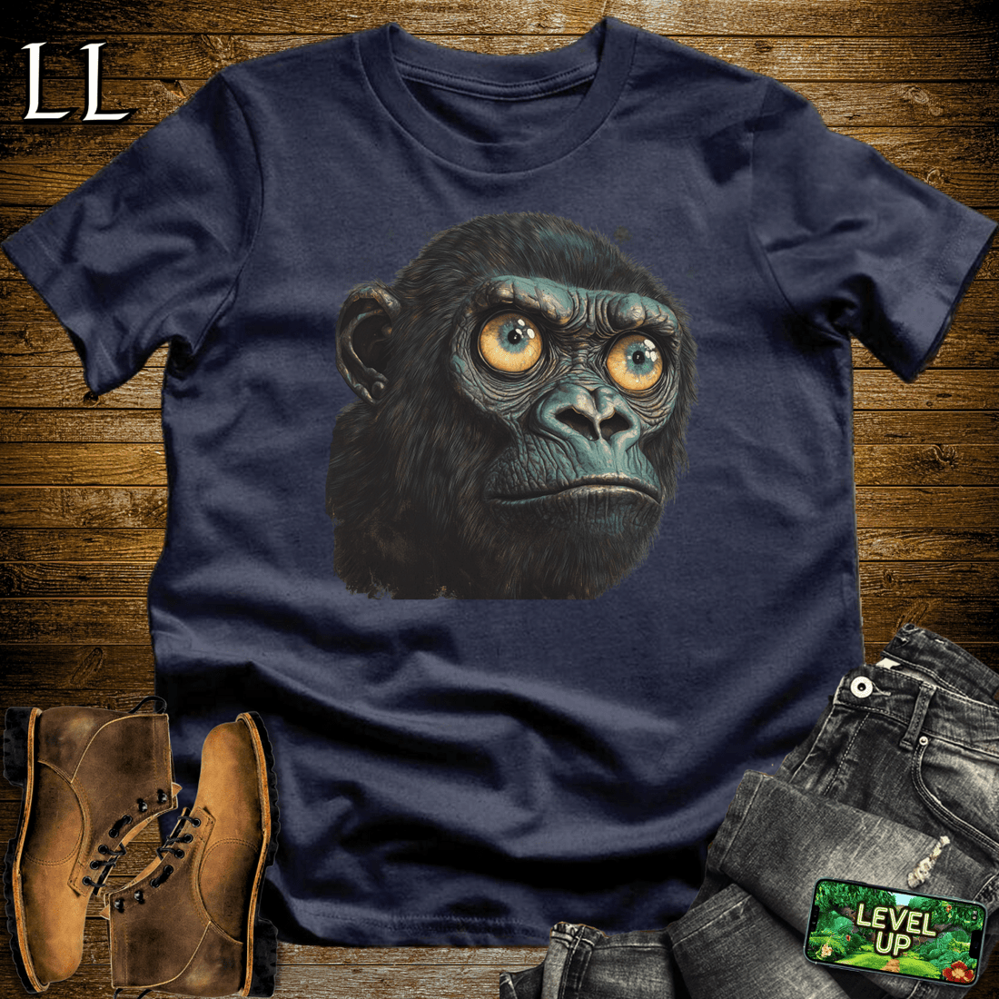 Dont Blink Gorilla Navy | Staring Gorilla