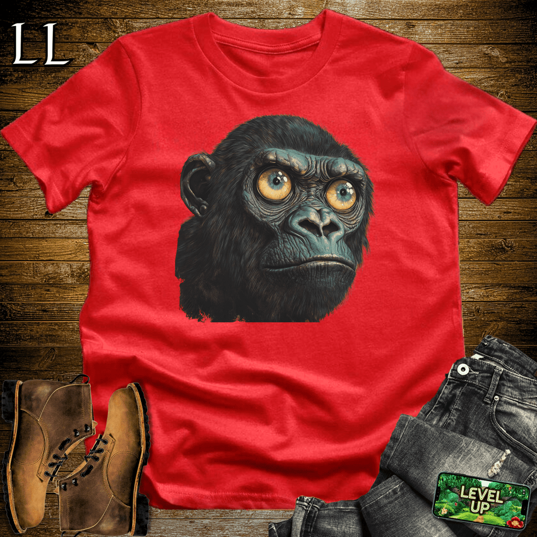 Dont Blink Gorilla Red | Staring Gorilla