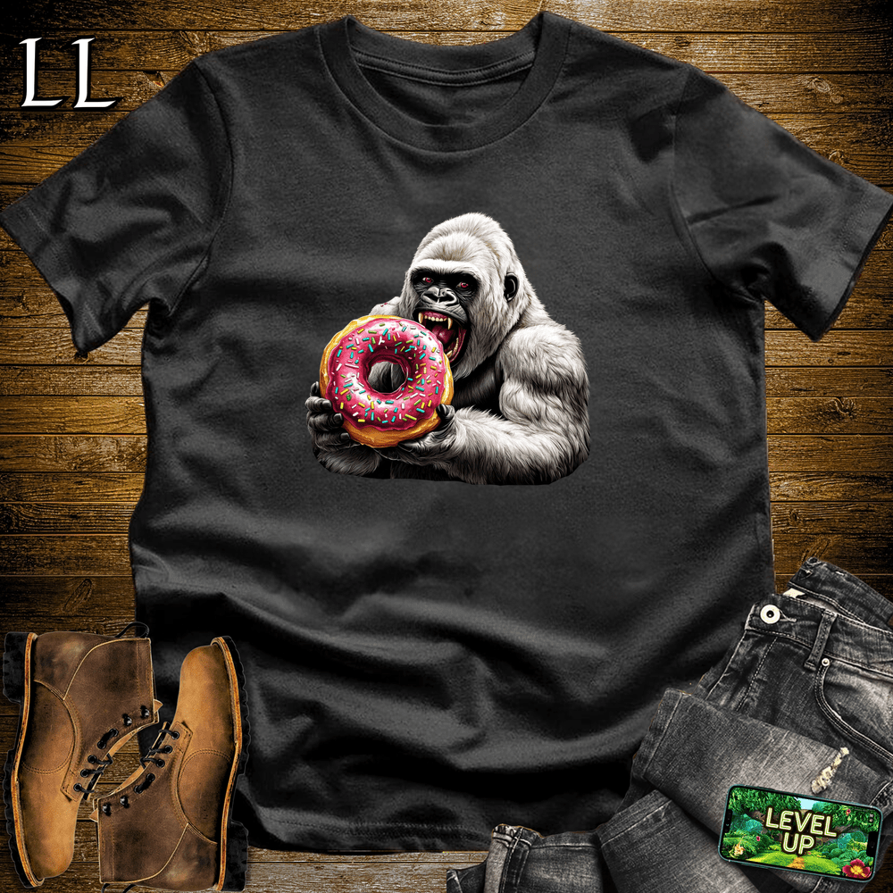 Donut Gorilla Black | Funny Food Lover Tee