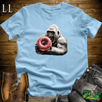 Donut Gorilla Light Blue | Funny Food Lover Tee