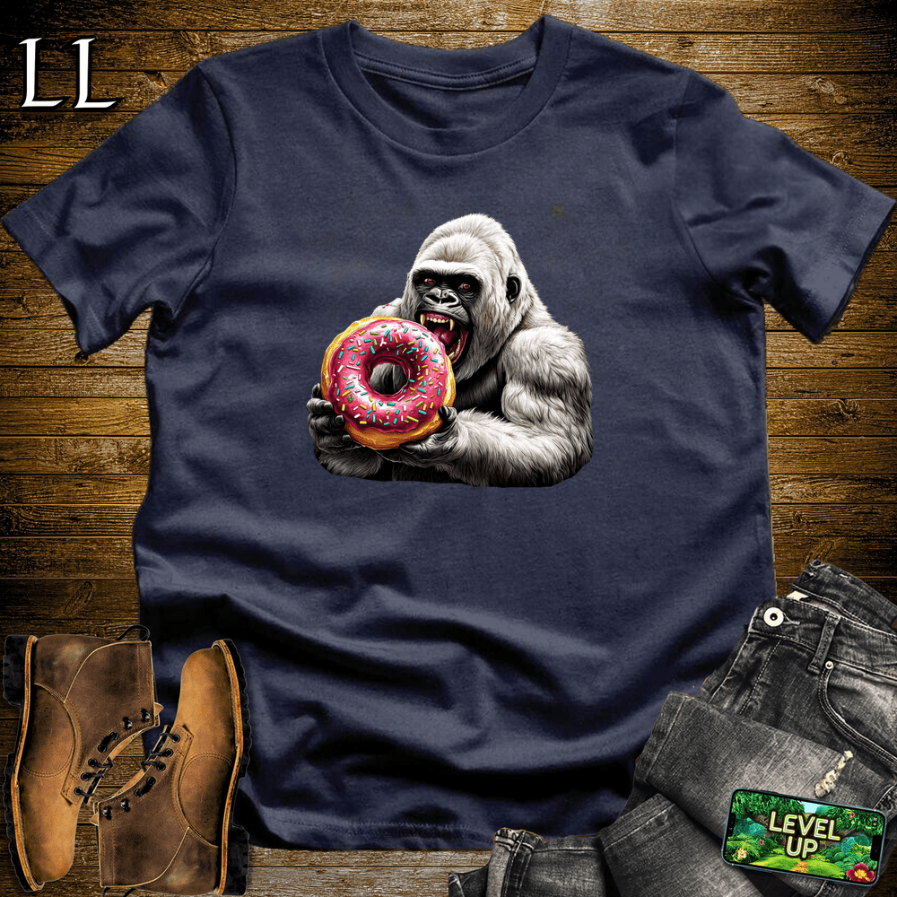 Donut Gorilla Navy | Funny Food Lover Tee