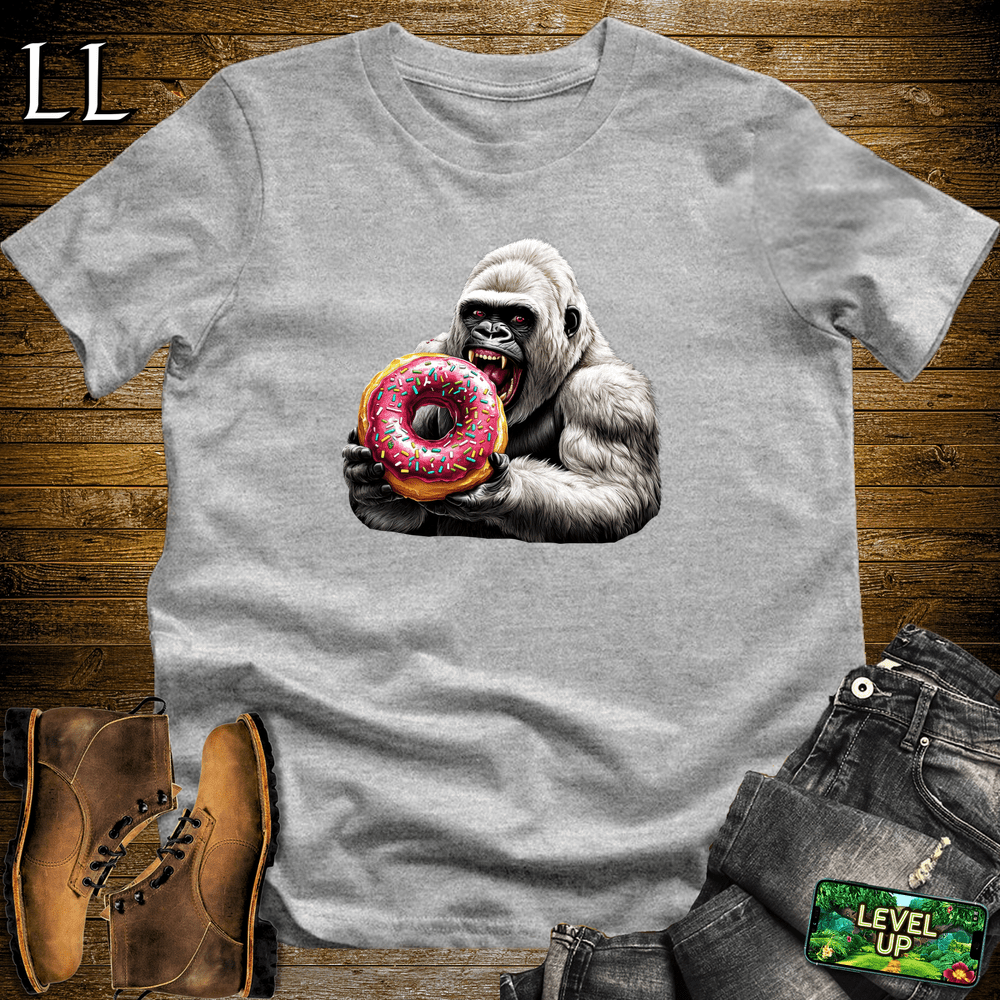 Donut Gorilla Sport Grey | Funny Food Lover Tee