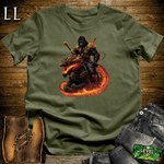 Dragon Rider Gorilla Softstyle Tee Military Green | Fantasy Graphic