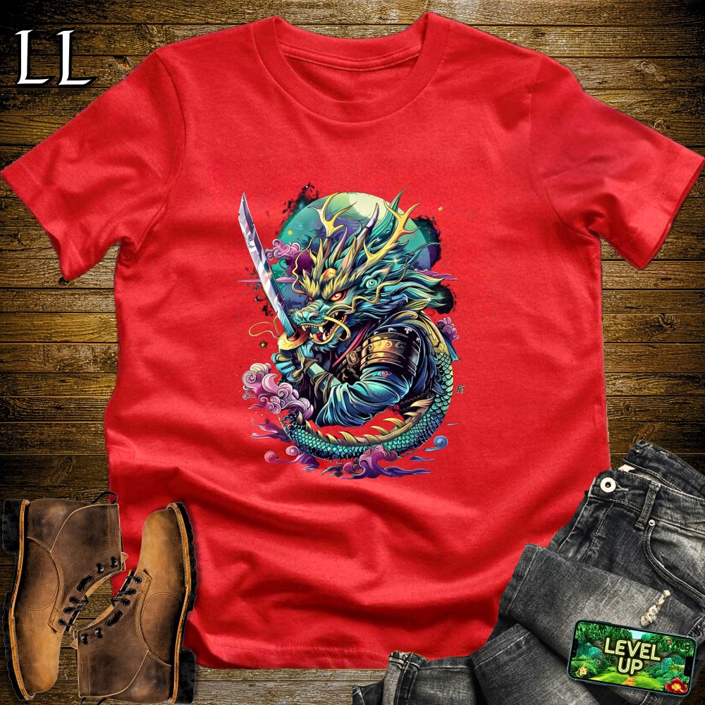 Dragon Samurai Softstyle Tee - Red - LegacyLayers