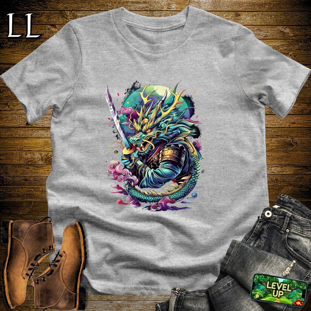 Dragon Samurai Softstyle Tee - Sport Grey - LegacyLayers