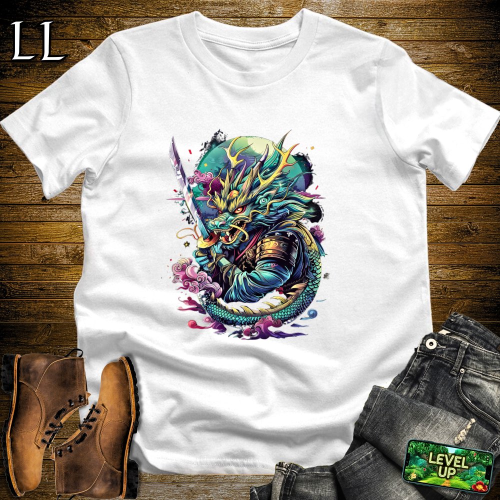 Dragon Samurai Softstyle Tee - White - LegacyLayers