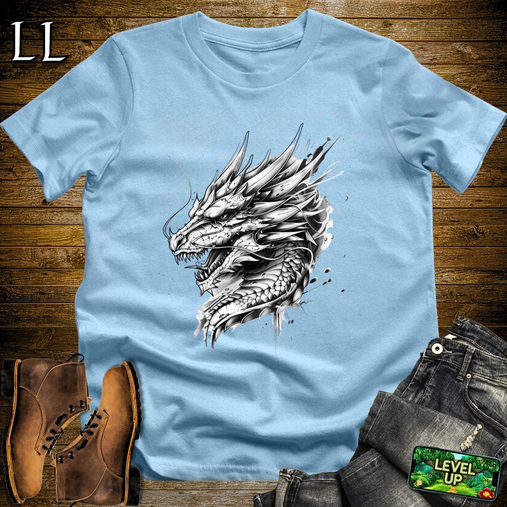 Dragon Sketch Softstyle Tee - Light Blue - LegacyLayers