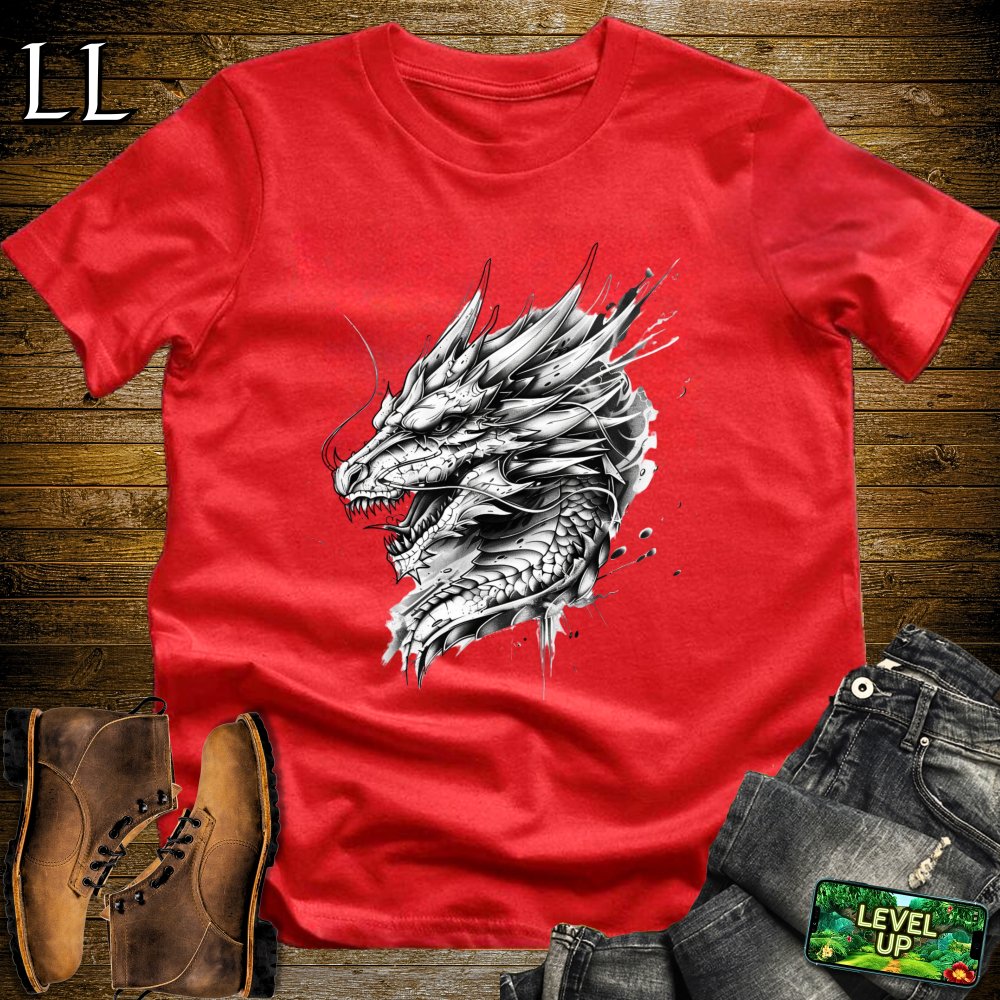 Dragon Sketch Softstyle Tee - Red - LegacyLayers