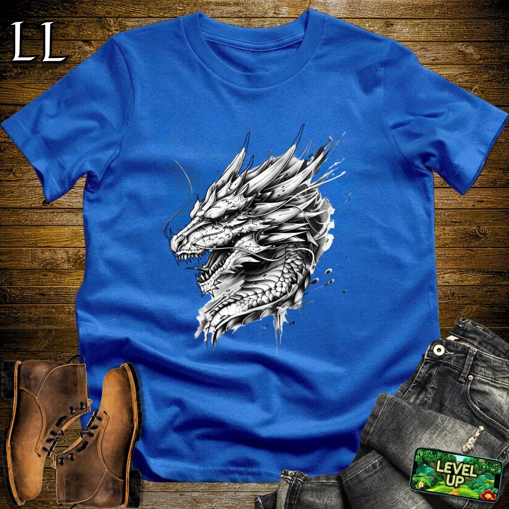 Dragon Sketch Softstyle Tee - Royal - LegacyLayers