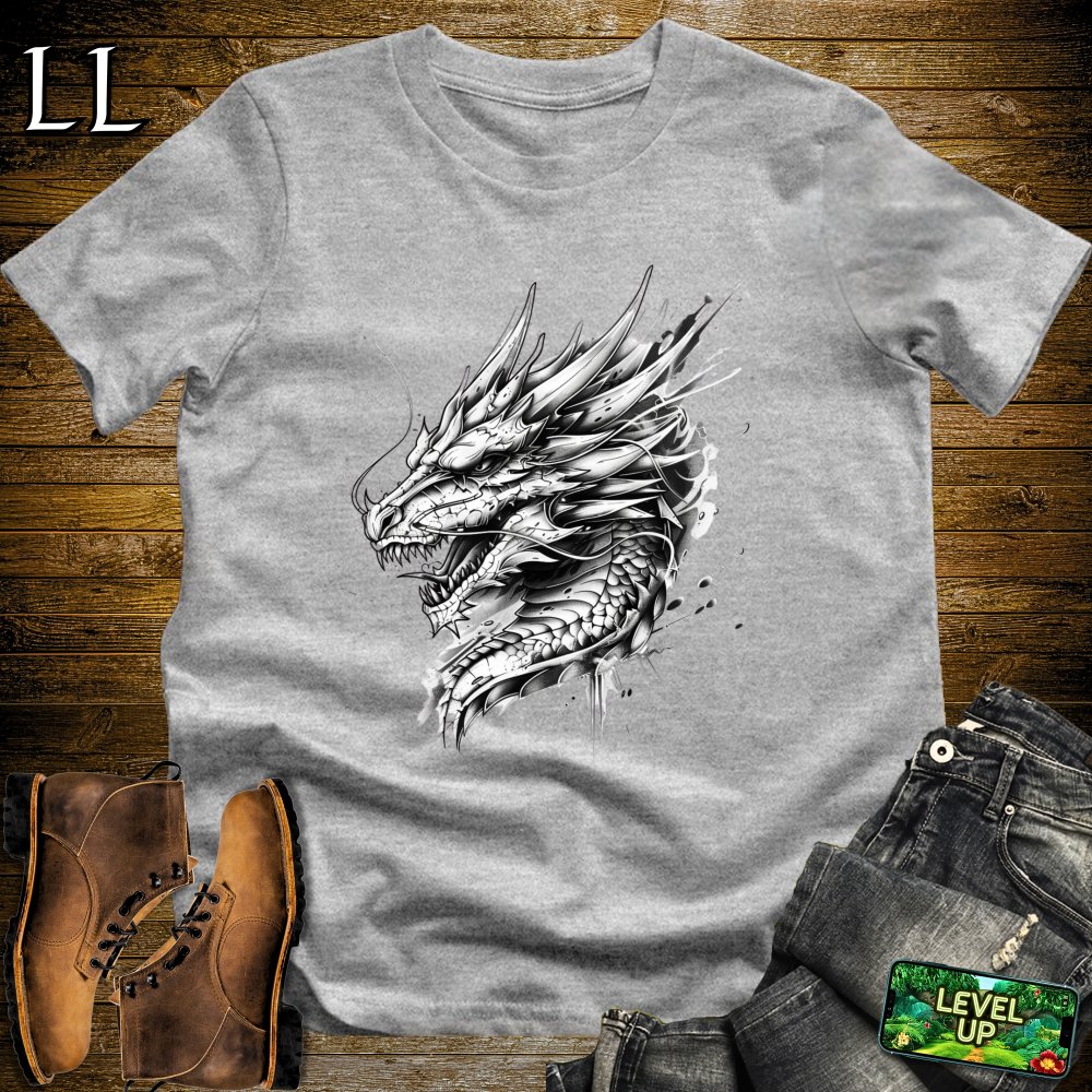 Dragon Sketch Softstyle Tee - Sport Grey - LegacyLayers