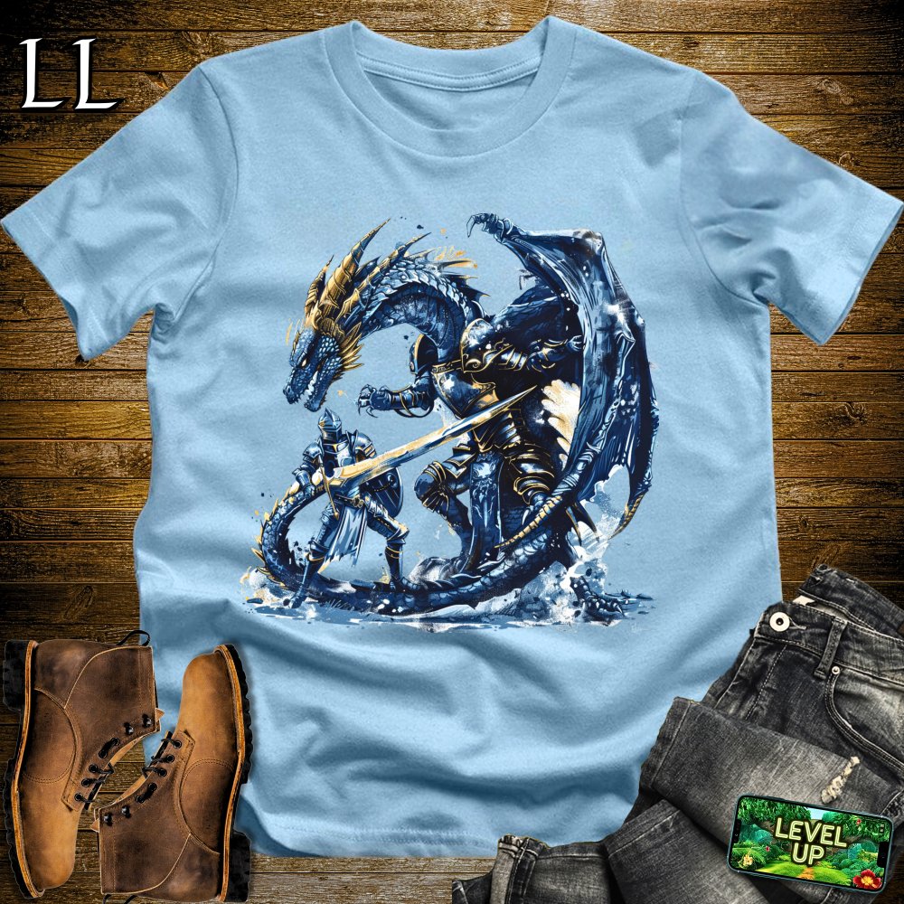 Dragon Slayer Knight Softstyle Tee - Light Blue - LegacyLayers