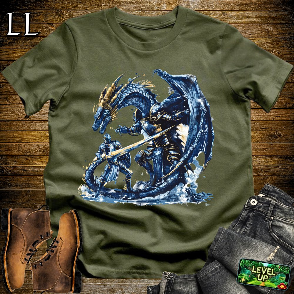 Dragon Slayer Knight Softstyle Tee - Military Green - LegacyLayers