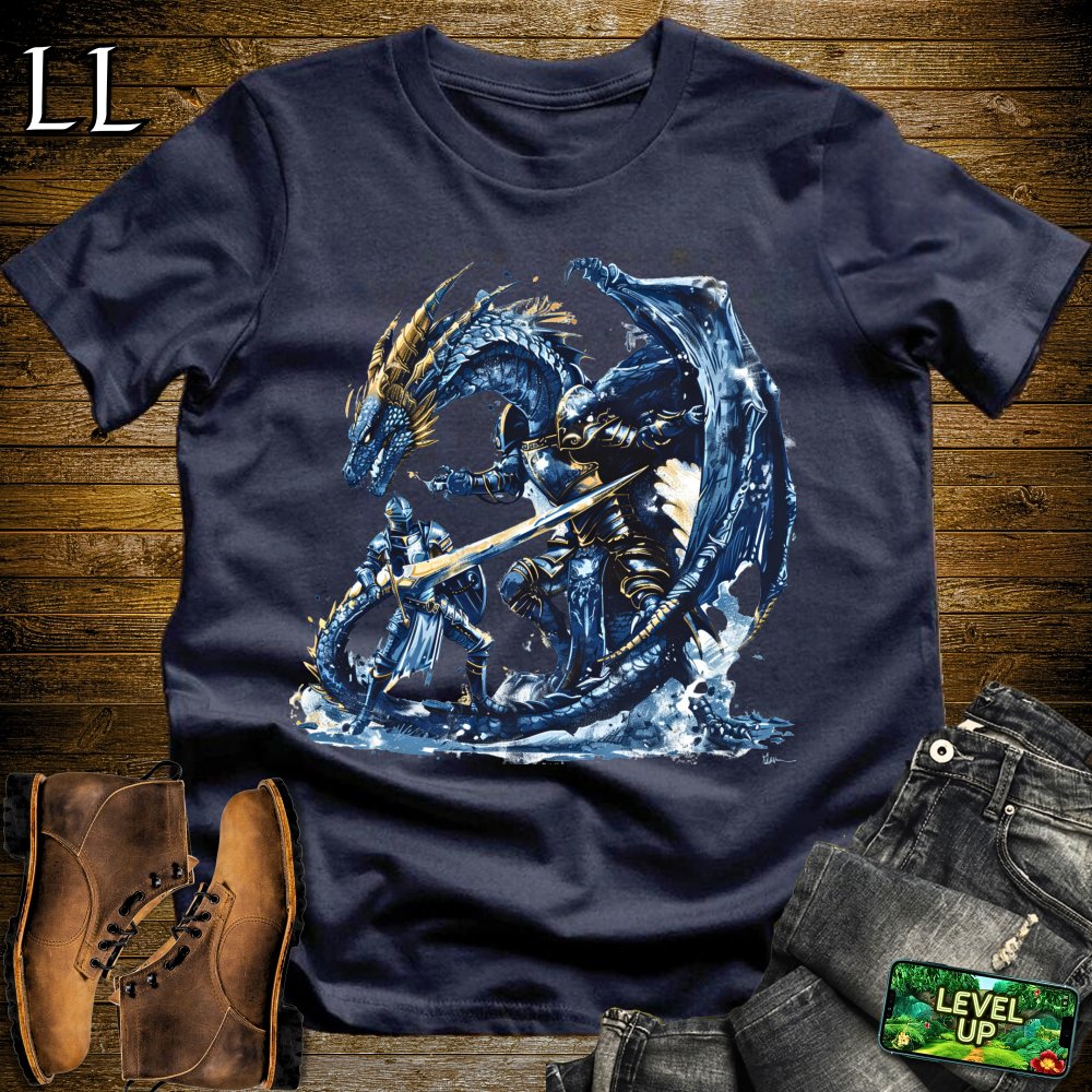 Dragon Slayer Knight Softstyle Tee - Navy - LegacyLayers