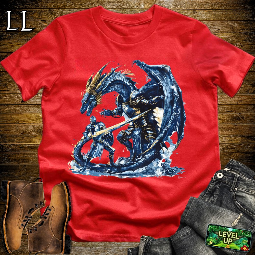 Dragon Slayer Knight Softstyle Tee - Red - LegacyLayers