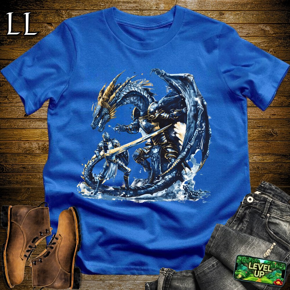 Dragon Slayer Knight Softstyle Tee - Royal - LegacyLayers