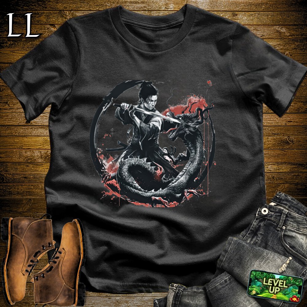 Dragon Slayer Samurai Softstyle Tee - Black - LegacyLayers