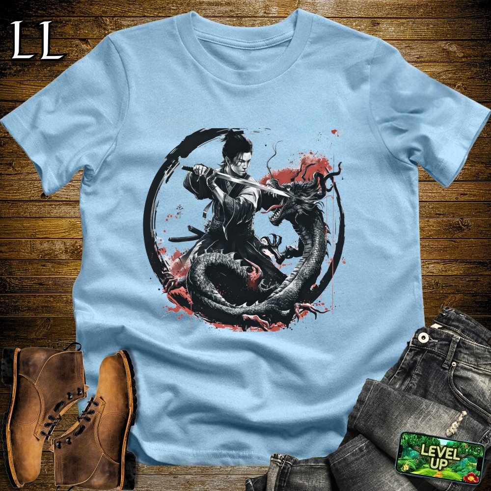 Dragon Slayer Samurai Softstyle Tee - Light Blue - LegacyLayers