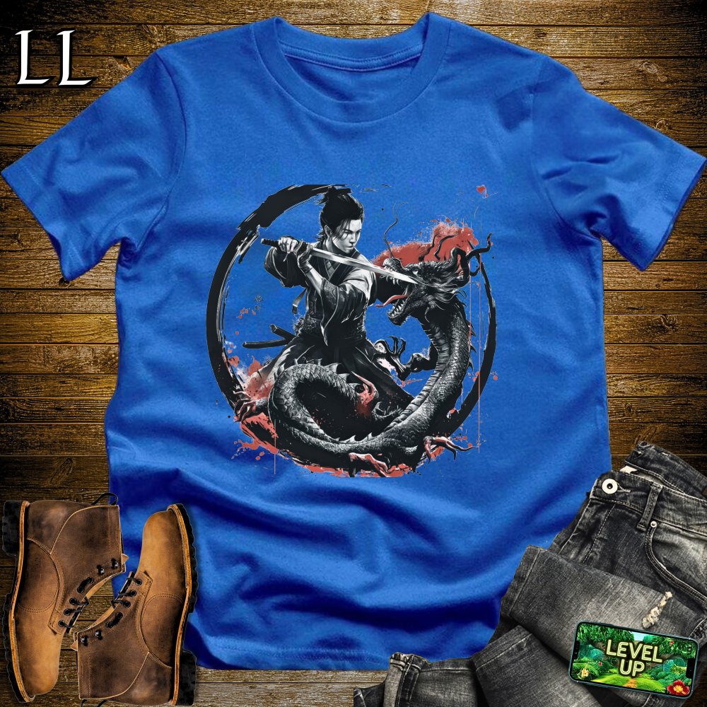 Dragon Slayer Samurai Softstyle Tee - Royal - LegacyLayers