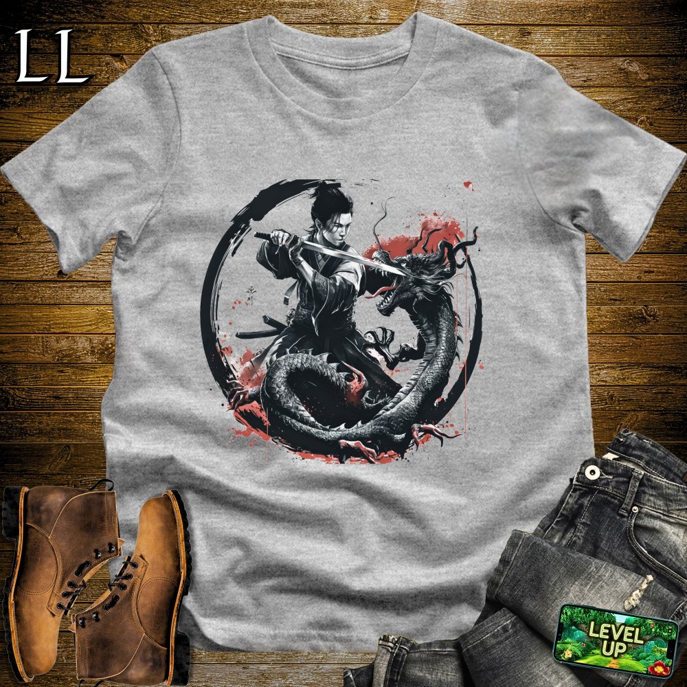 Dragon Slayer Samurai Softstyle Tee - Sport Grey - LegacyLayers