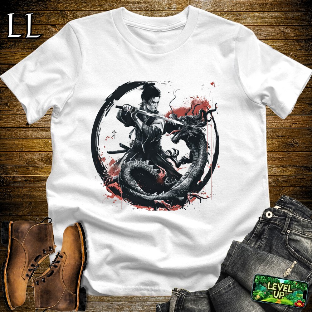 Dragon Slayer Samurai Softstyle Tee - White - LegacyLayers