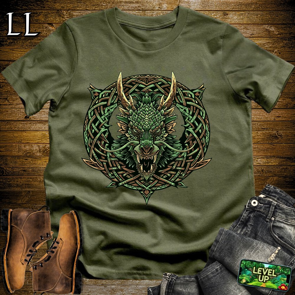 Dragon Wreath Softstyle Tee - Military Green - LegacyLayers