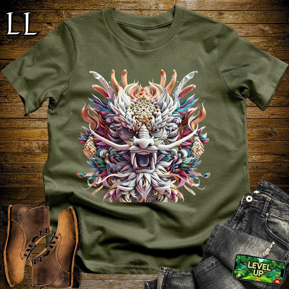 Dragons Mask Softstyle Tee - Military Green - LegacyLayers