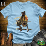 African DreadLocks Skateboard Samurai Light Blue | African Warrior Tee