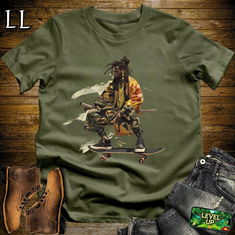DreadLocks Skateboard Samurai Softstyle Tee - Military Green - LegacyLayers