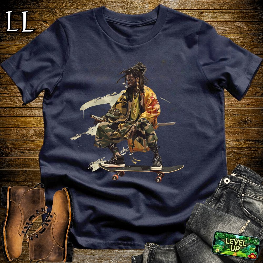 DreadLocks Skateboard Samurai Softstyle Tee - Navy - LegacyLayers