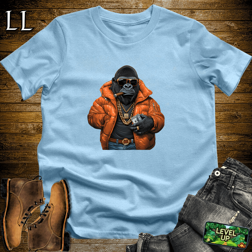 Drip Lord Cigar Gorilla Light Blue | Gorilla Graphic Tee