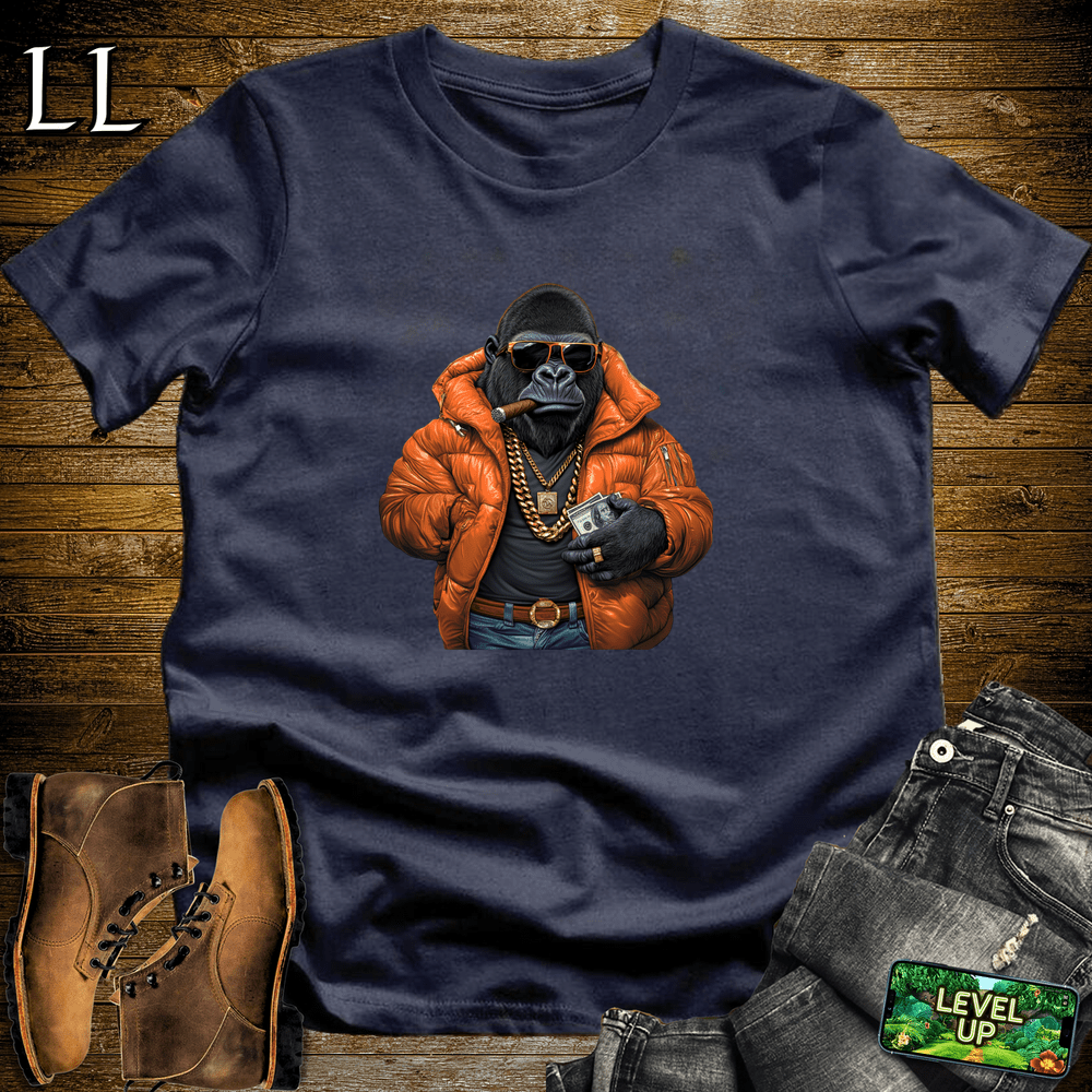 Drip Lord Cigar Gorilla Navy | Gorilla Graphic Tee