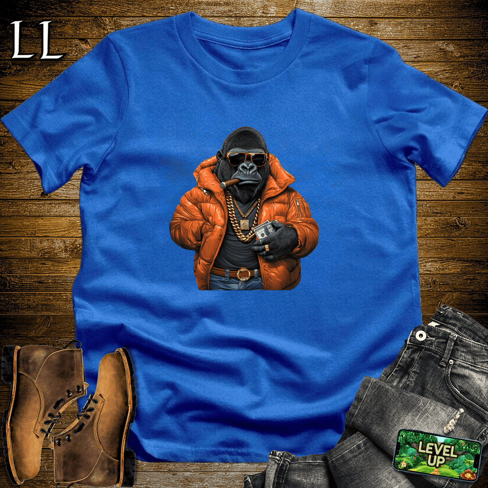 Drip Lord Cigar Gorilla Royal Blue | Gorilla Graphic Tee