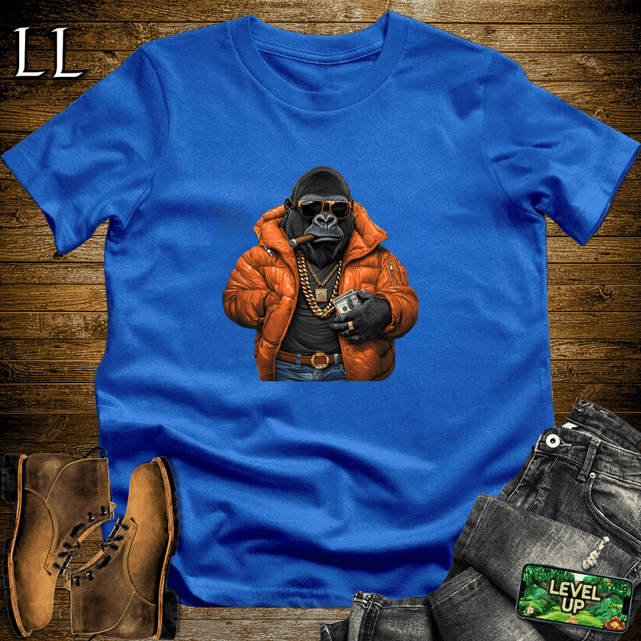 Drip Lord Cigar Gorilla Royal Blue | Gorilla Graphic Tee