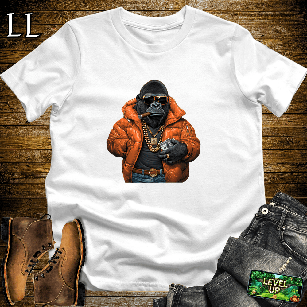 Drip Lord Cigar Gorilla White | Gorilla Graphic Tee