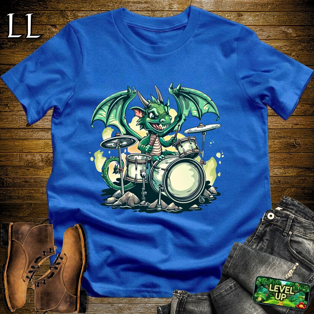 Drummer Dragon Softstyle Tee - Royal - LegacyLayers